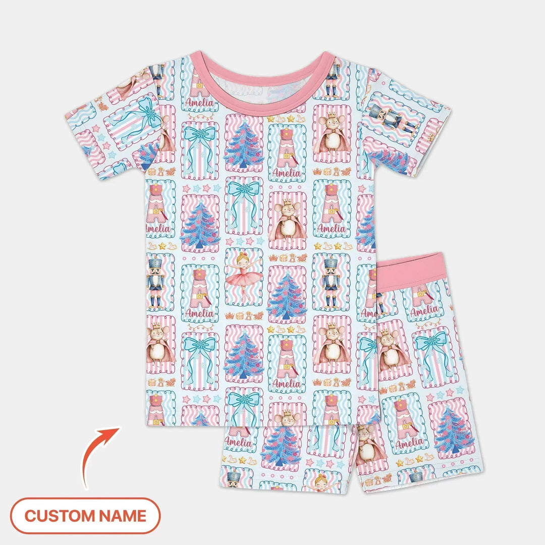 Zweiteiliges Pyjama-Set mit kurzen Ärmeln und Shorts im Sommer-Design