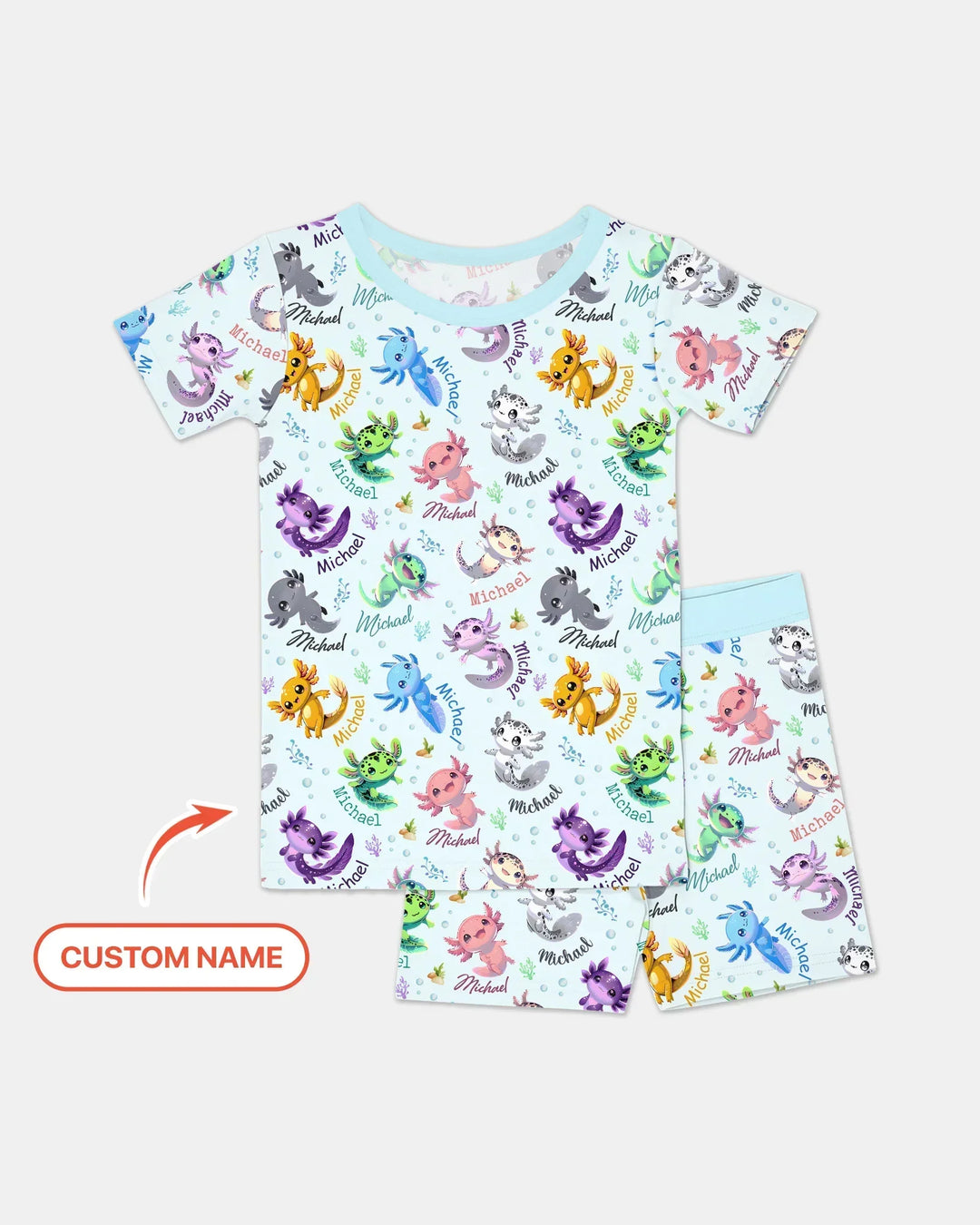 Zweiteiliges Pyjama-Set mit kurzen Ärmeln und Shorts im Sommer-Design
