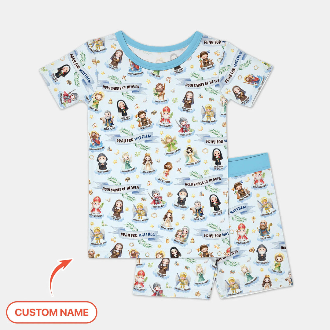 Zweiteiliges Pyjama-Set mit kurzen Ärmeln und Shorts im Sommer-Design