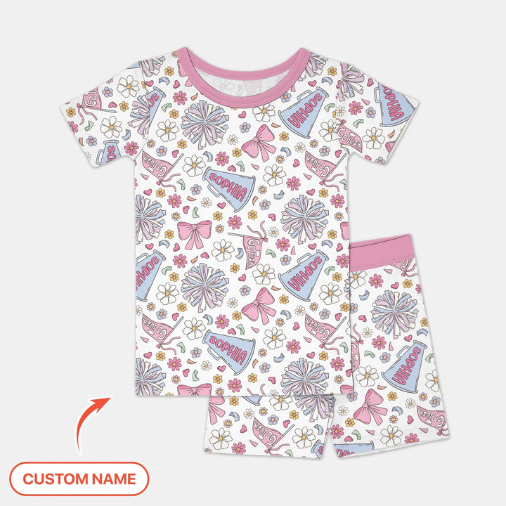 Zweiteiliges Pyjama-Set mit kurzen Ärmeln und Shorts im Sommer-Design