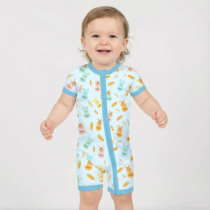 Custom Name Easter Bunny Bamboo Shorty Zippy