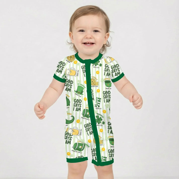 God Says I Am - Lucky & Loved Bamboo Shorty Zippy