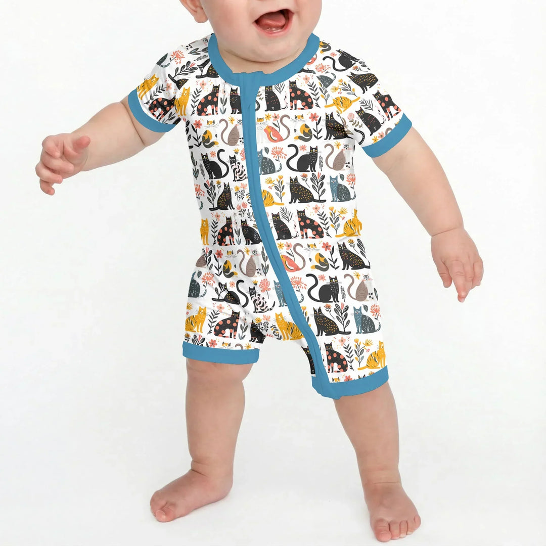 Botanical Cats Bamboo Shorty Zippy