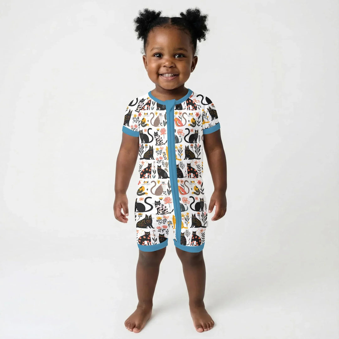 Botanical Cats Bamboo Shorty Zippy