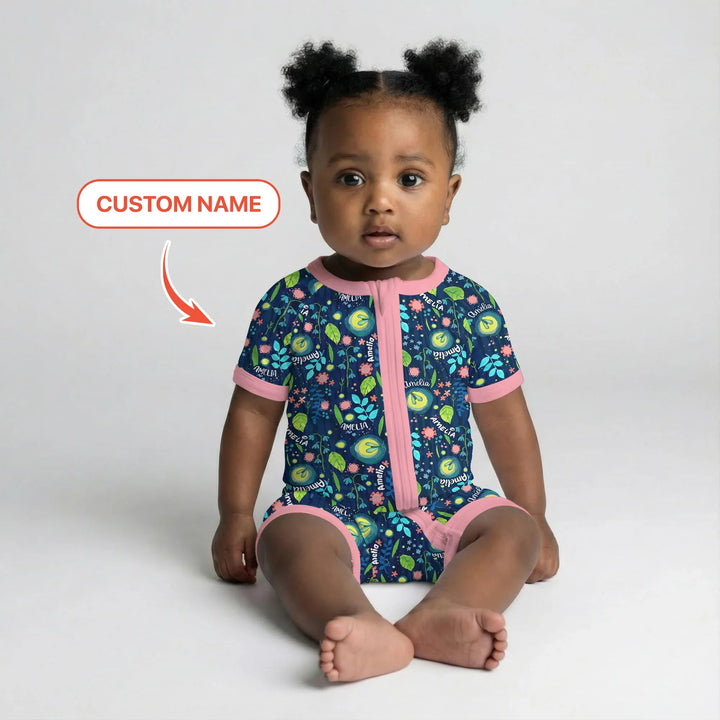Nighttime Bugs Custom Name Bamboo Shorty Zippy