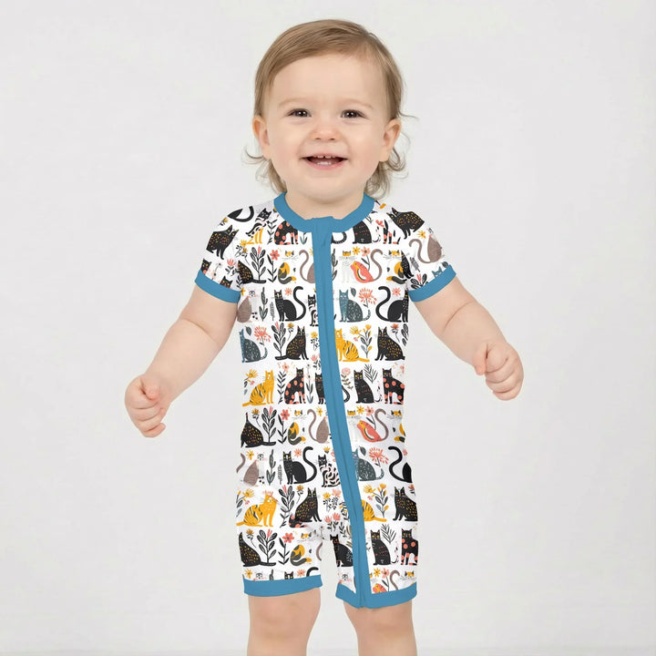 Botanical Cats Bamboo Shorty Zippy