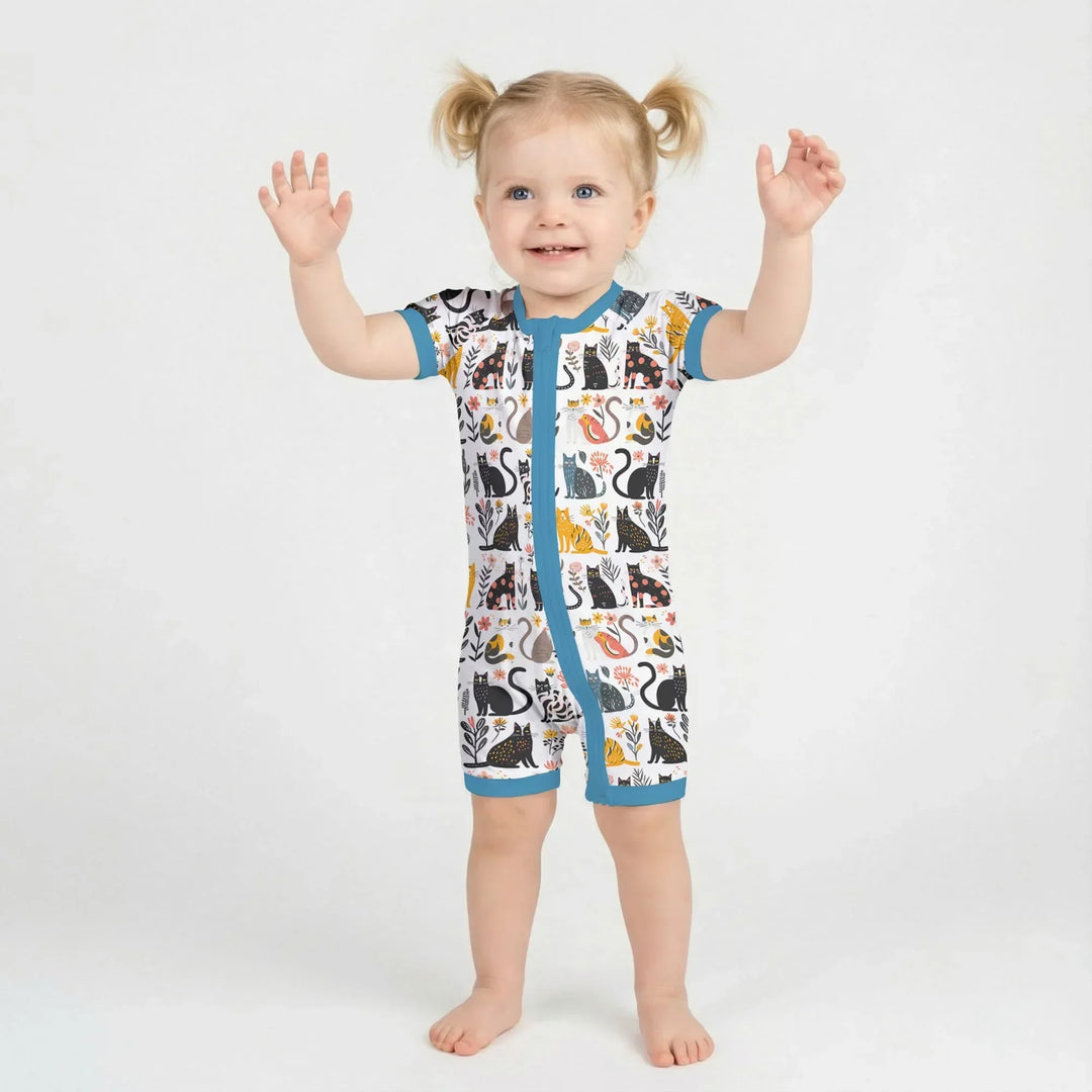 Botanical Cats Bamboo Shorty Zippy