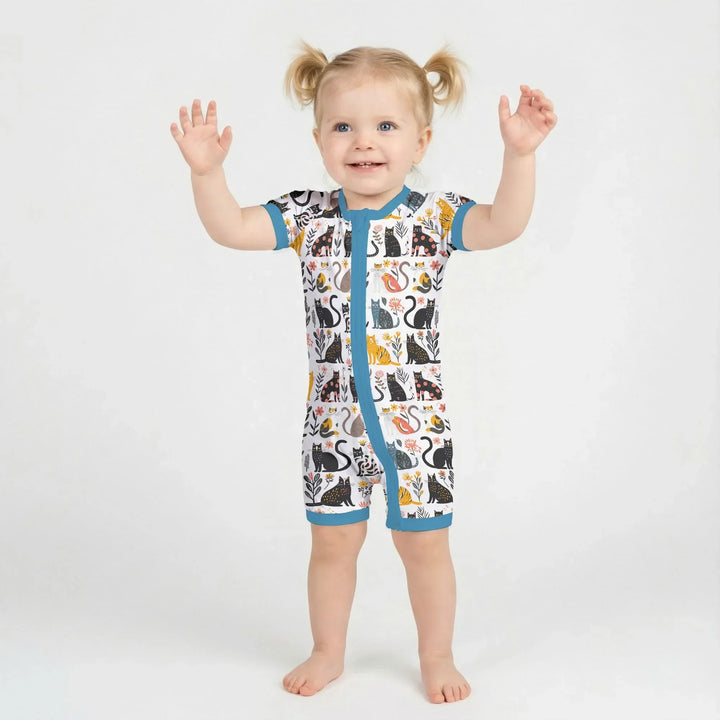 Botanical Cats Bamboo Shorty Zippy