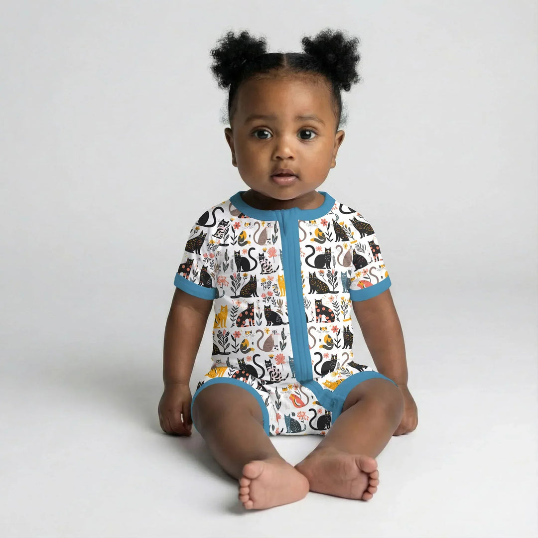 Botanical Cats Bamboo Shorty Zippy