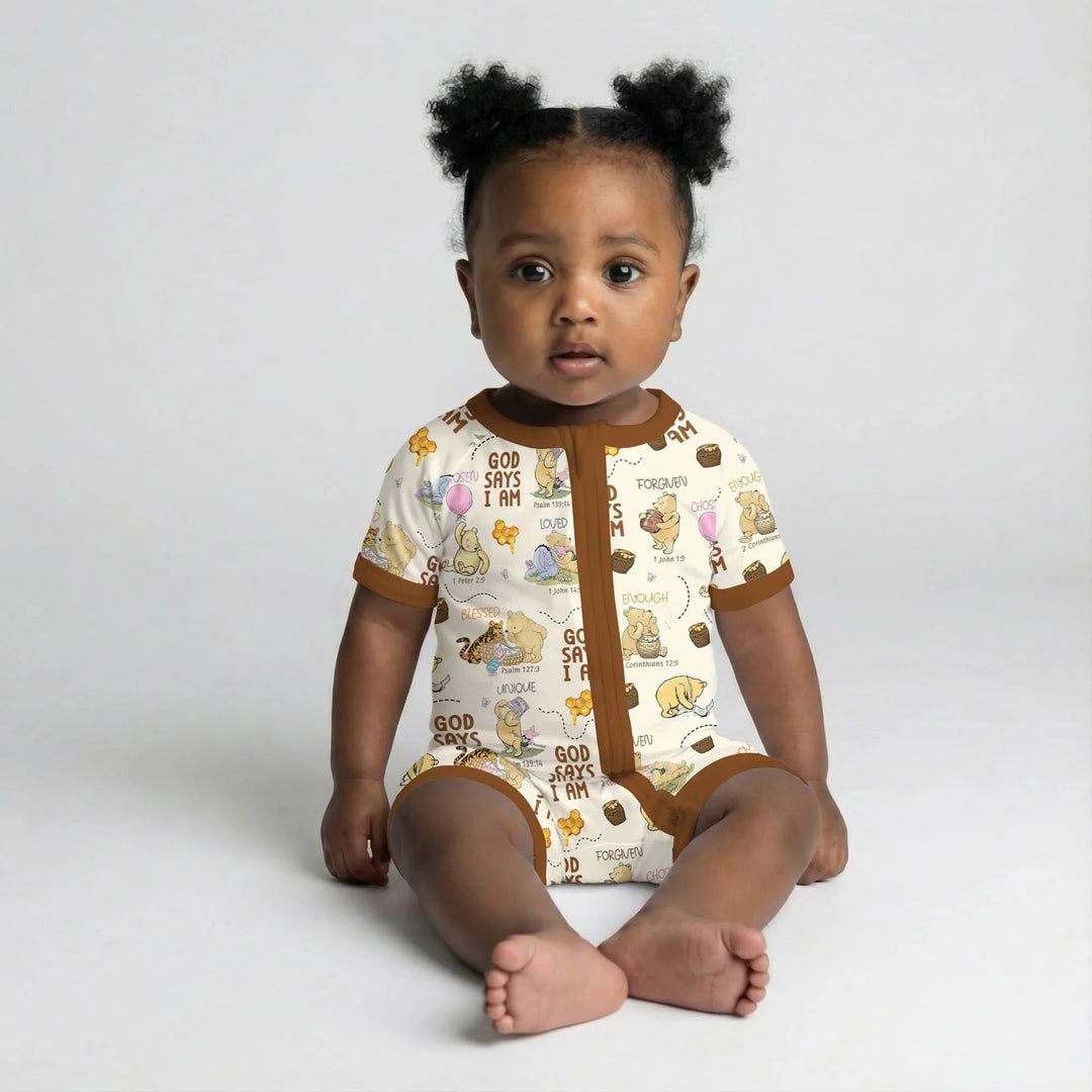 God Says I Am – Little Blessings Bamboo Shorty Zippy
