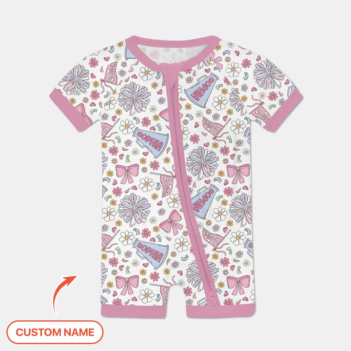 Custom Name Pastel Cheerleader Bamboo Shorty Zippy