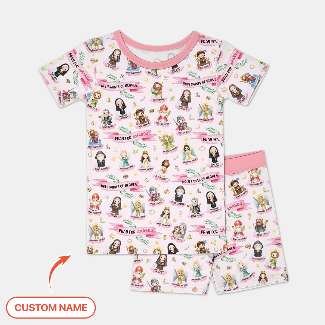 Zweiteiliges Pyjama-Set mit kurzen Ärmeln und Shorts im Sommer-Design