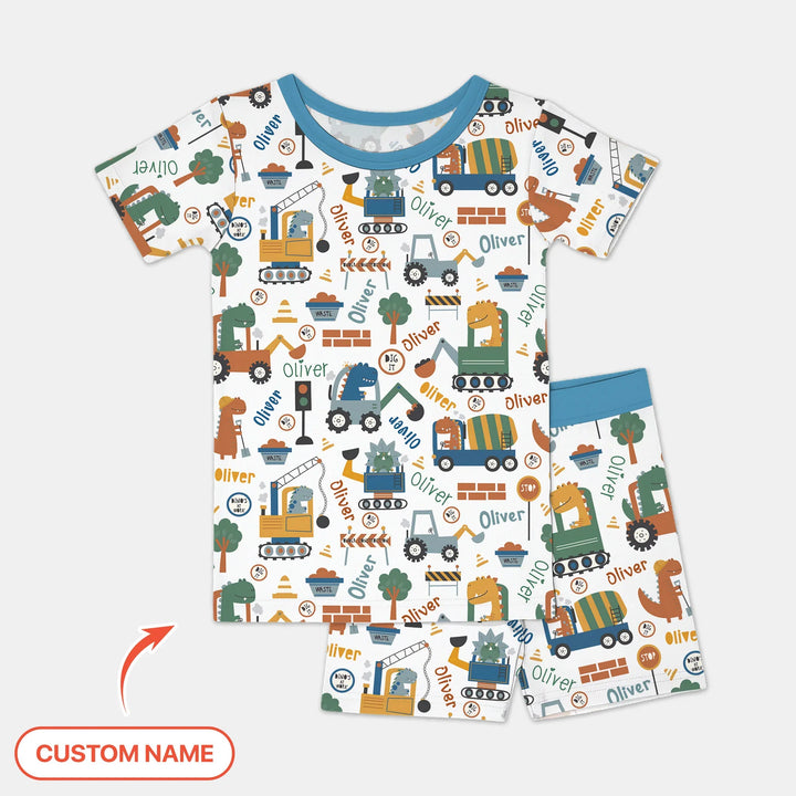 Zweiteiliges Pyjama-Set mit kurzen Ärmeln und Shorts im Sommer-Design