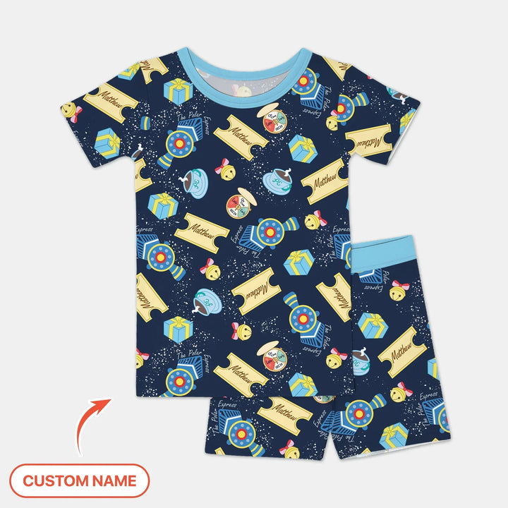 Zweiteiliges Pyjama-Set mit kurzen Ärmeln und Shorts im Sommer-Design