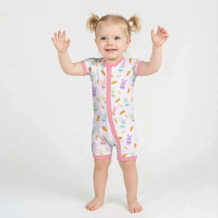 Custom Name Easter Bunny Bamboo Shorty Zippy