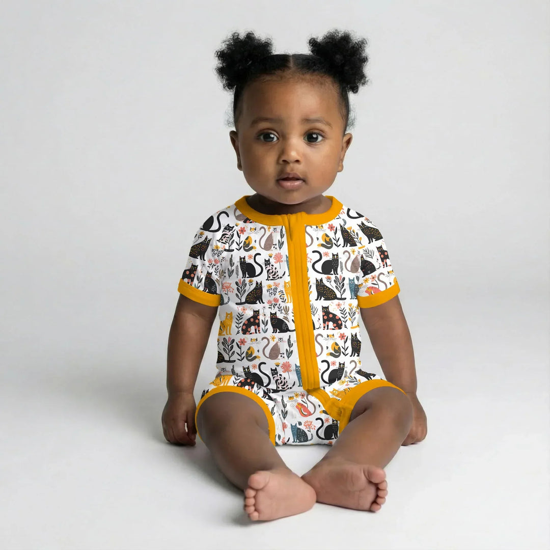 Botanical Cats Bamboo Shorty Zippy