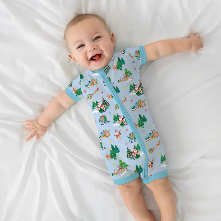 Jolly Forest Christmas Family Matching Bamboo Shorty Zippy
