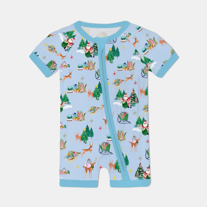 Jolly Forest Christmas Family Matching Bamboo Shorty Zippy