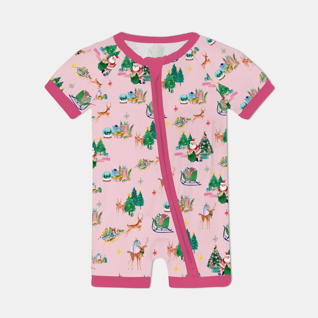 Jolly Forest Christmas Family Matching Bamboo Shorty Zippy