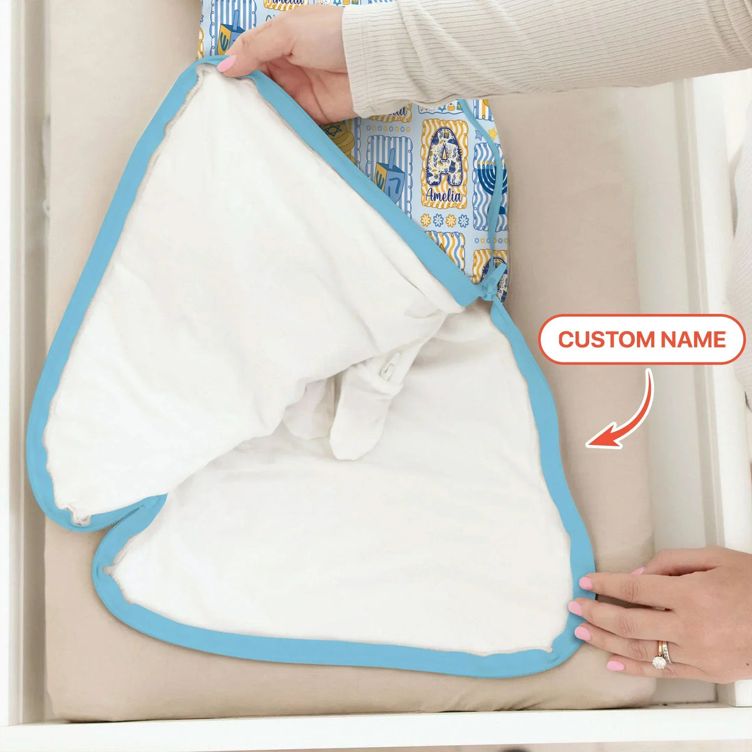 Custom Name Hanukkah Wonderland Bamboo Sleep Bag