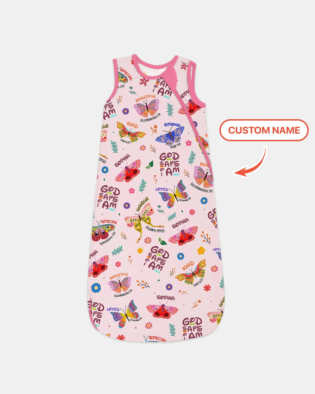 Benutzerdefinierter Name Gott sagt ich bin Schmetterling Bambus Schlafsack