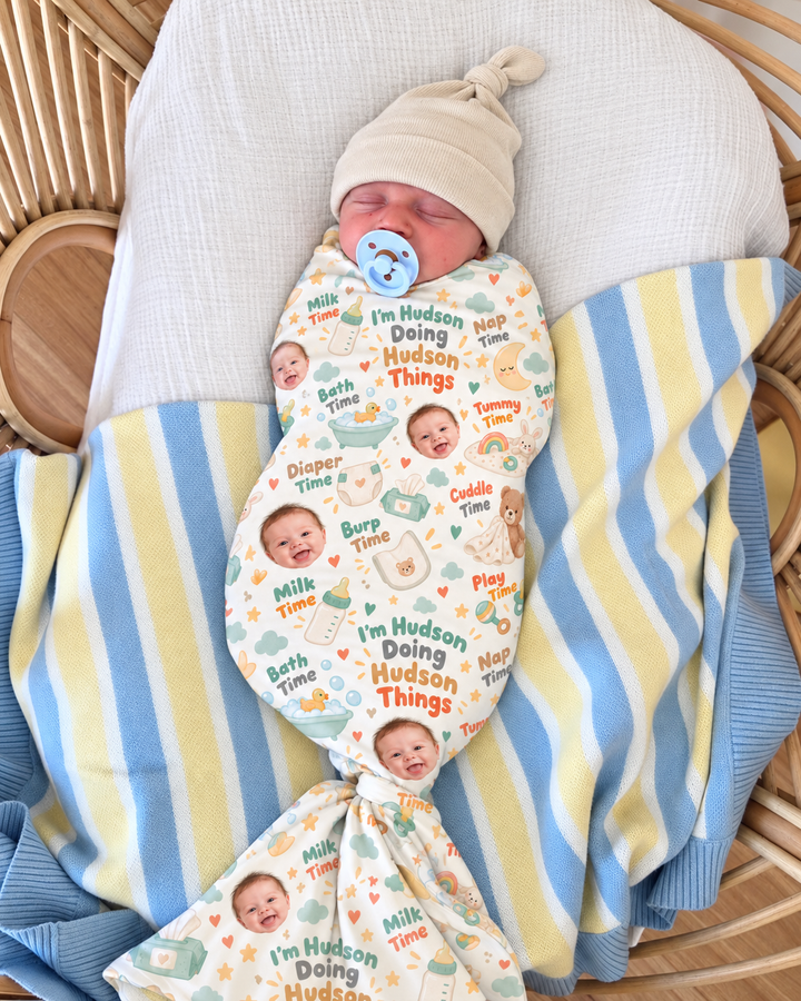 Personalized My Daily Routine Bamboo Swaddle Blanket