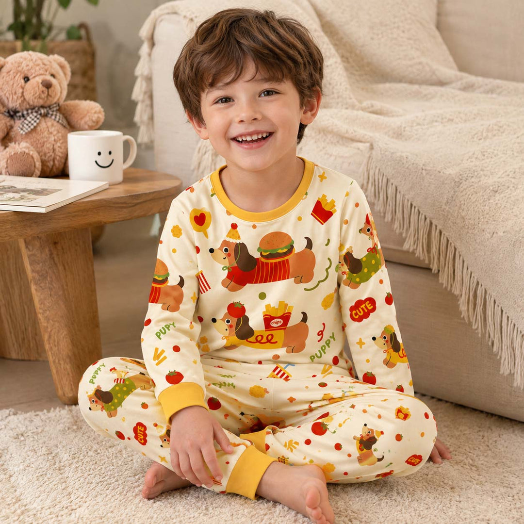 Snack Loving Dachshund Bamboo Two Piece Long Sleeve Pajama Set