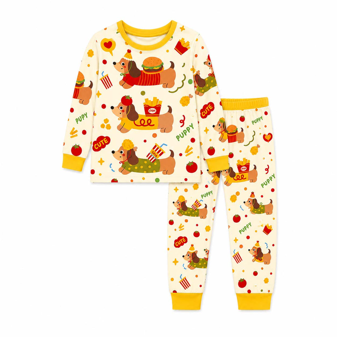 Snack Loving Dachshund Bamboo Two Piece Long Sleeve Pajama Set