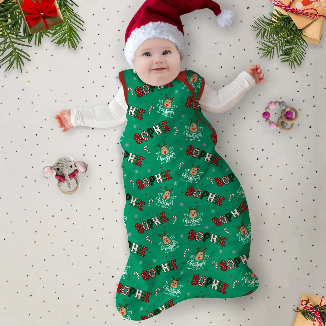 Custom Name "My First Christmas" Sleep Bag , Custom Name "My First Christmas" Sleep Bag - XS / 0.5 TOG