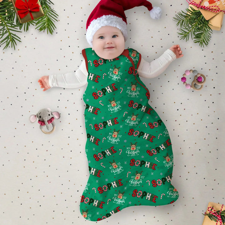 Custom Name "My First Christmas" Sleep Bag , Custom Name "My First Christmas" Sleep Bag - XS / 0.5 TOG