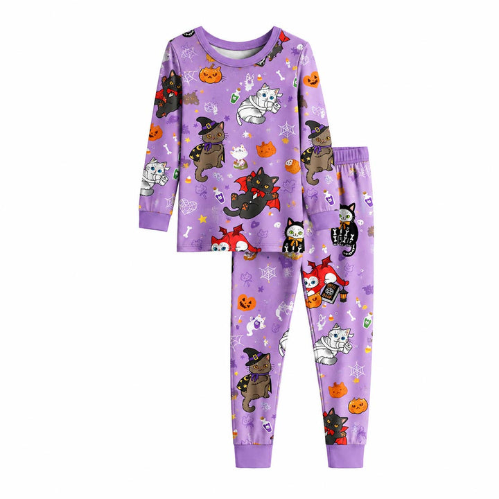 Spooky Costume Kittens Bamboo Two Piece Long Sleeve Pajama Set