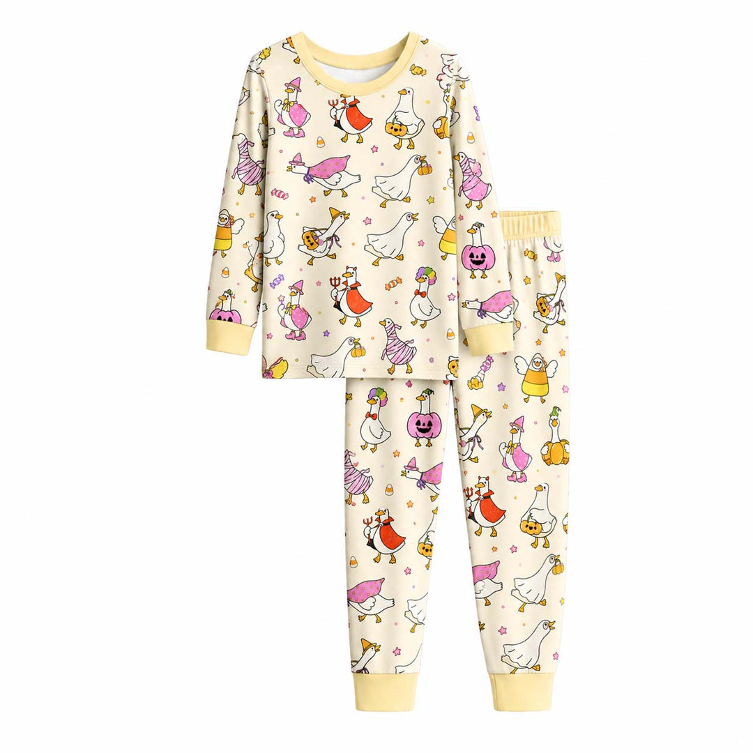 Spooky Goose Parade Bamboo Two Piece Long Sleeve Pajama Set