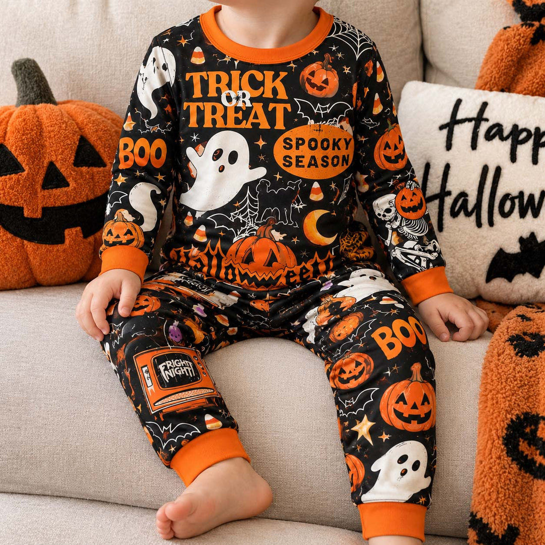 Spooky Season Trick or Treat Bamboo Two Piece Long Sleeve Pajama Set