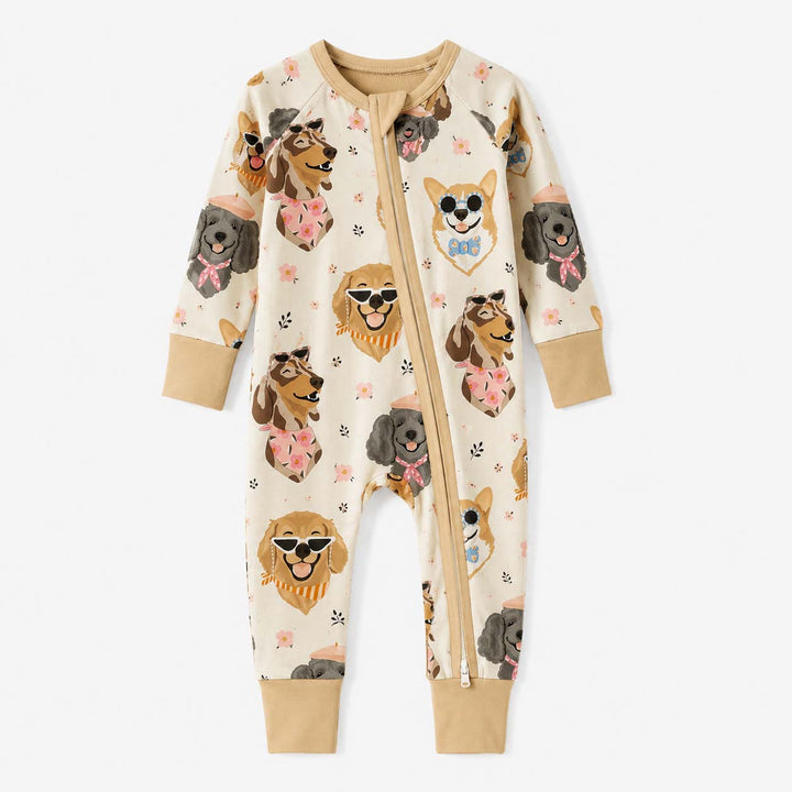 Stylish Dog Faces Bamboo Convertible Zippy