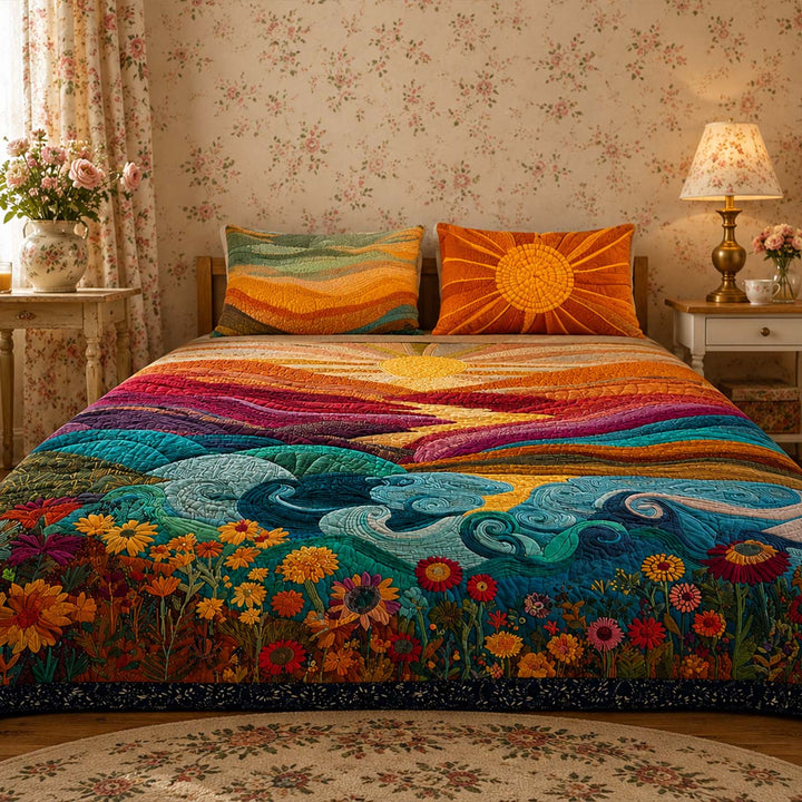 Sunny Escape Bamboo Quilt Bedding Set