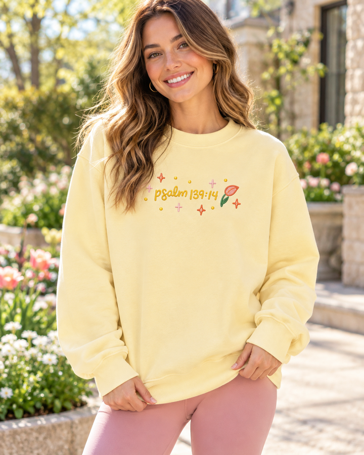 Template Damen-Rundhals-Sweatshirt aus Bambus