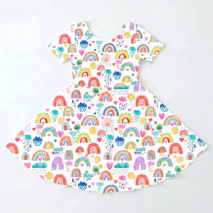 Glückliche Regenbogen-Träume Bambus-Wirbelkleid