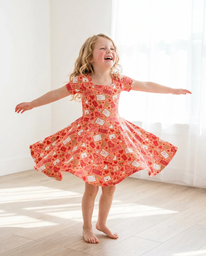 Sweetheart Mail Mix Bambus-Wirbelkleid