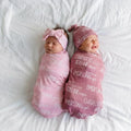 Personalized Pinks Baby Name Bamboo Swaddle Blanket Font Duo