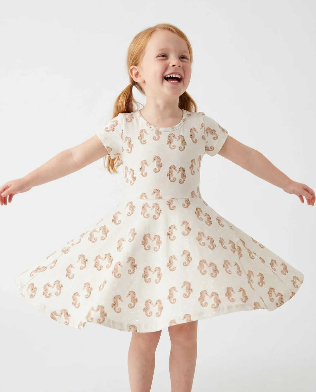 Kleines Seepferdchen Bambus Wirbelkleid