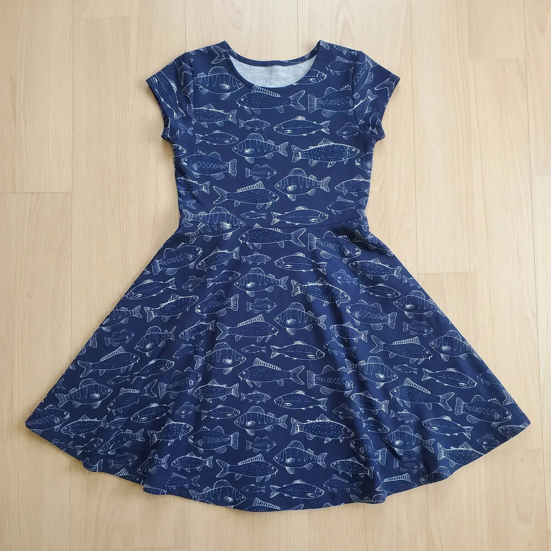 Mitternachtssee Fischleben Bambus-Twirl-Kleid