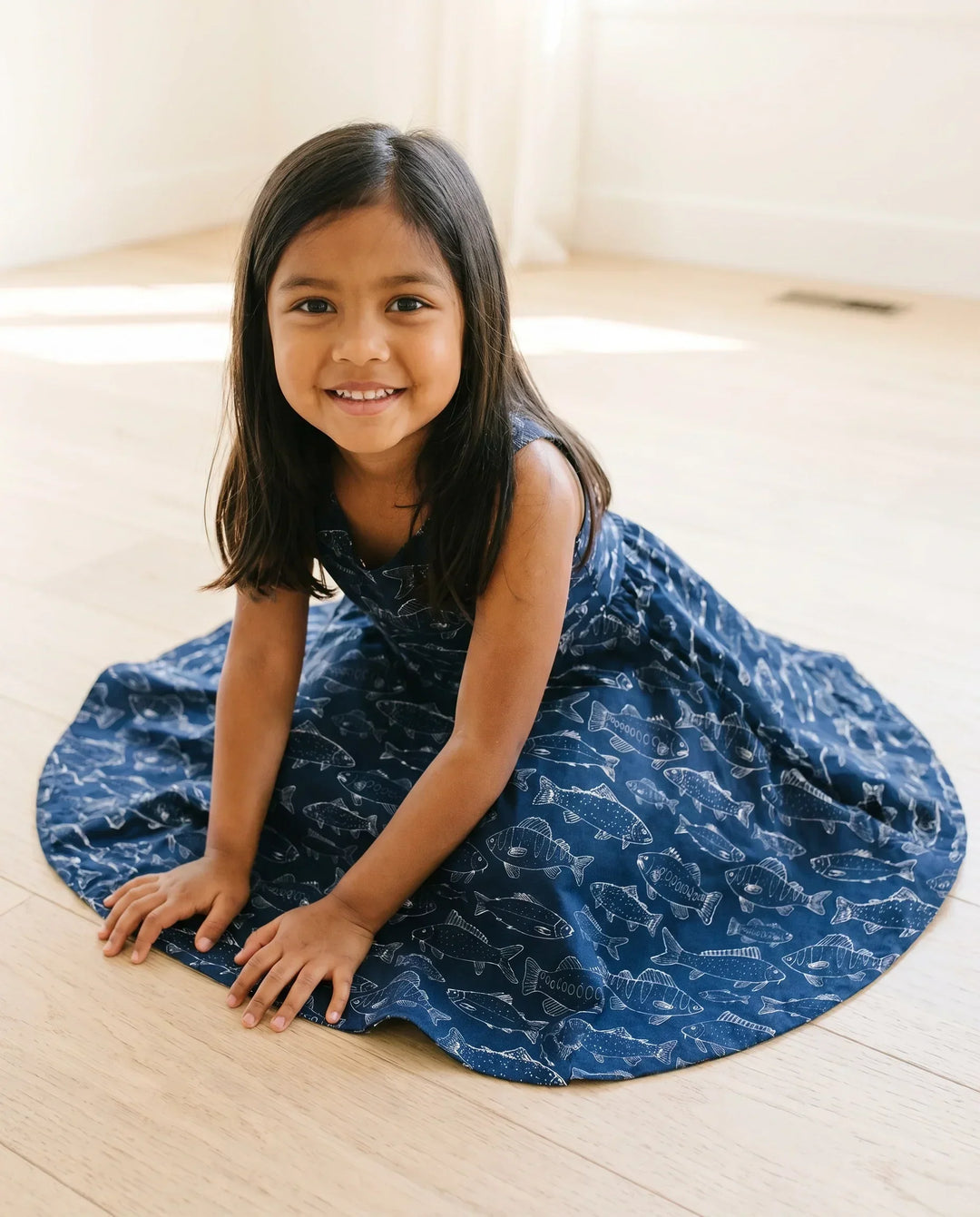Mitternachtssee Fischleben Bambus-Twirl-Kleid