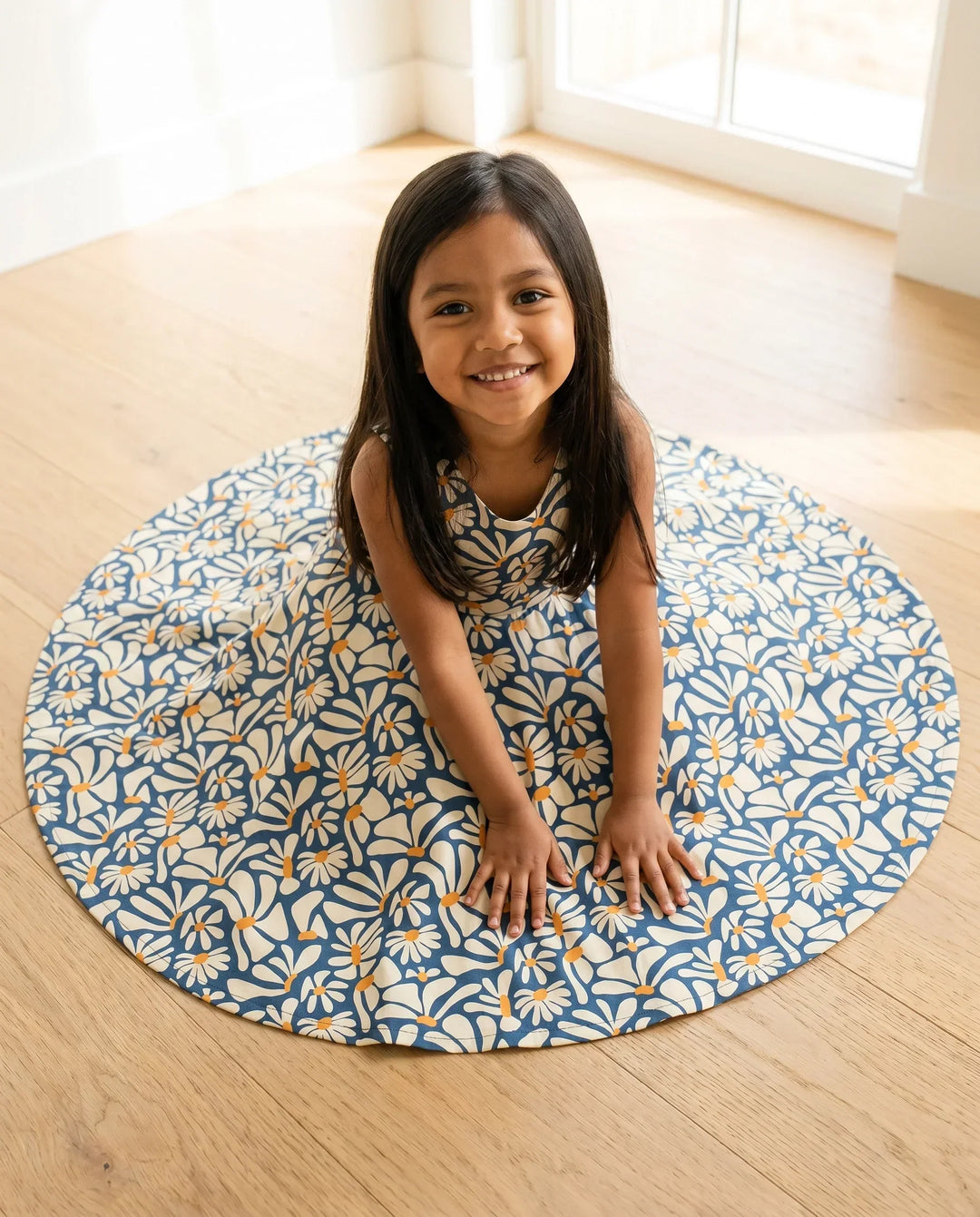 Retro Daisy Bloom Bamboo Twirl Dress