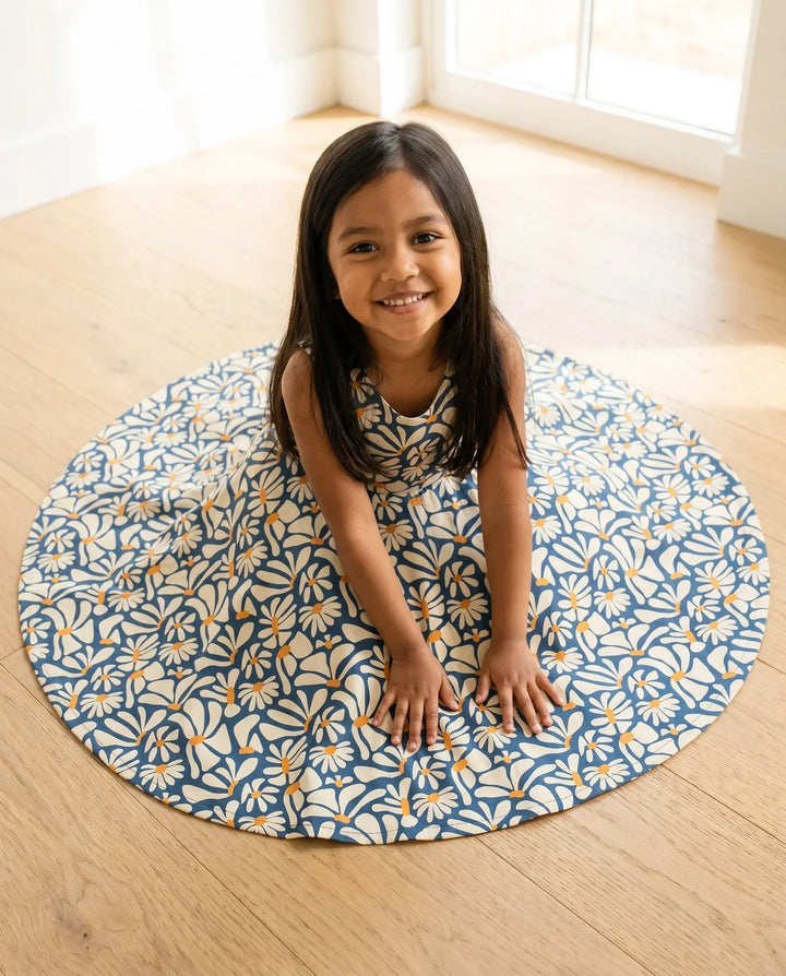 Retro Daisy Bloom Bamboo Twirl Dress