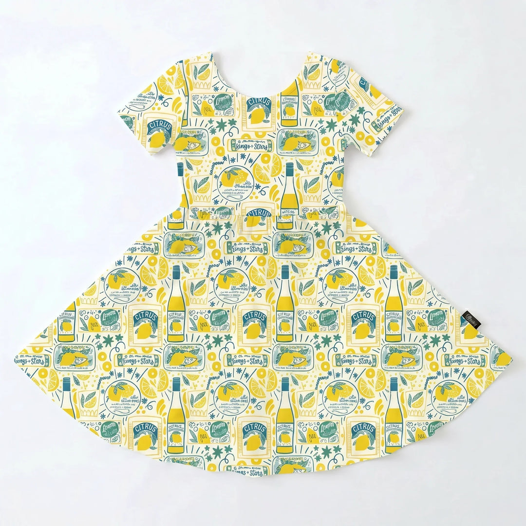 Retro Zitronenmarkt Bambus-Wickelkleid