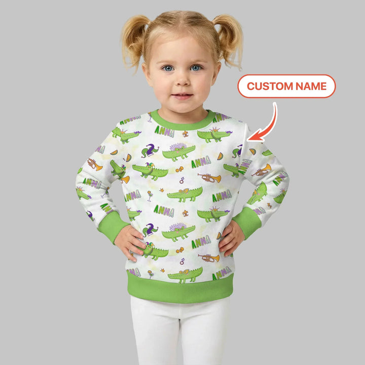Alligator Mardi Gras Festival Bambus Rundhals-Sweatshirt