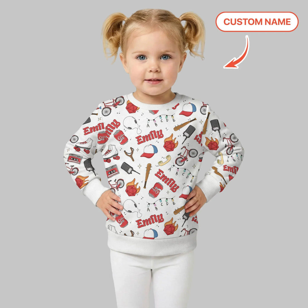 Personalisiertes Kinder-Abenteuer-Bambus-Rundhals-Sweatshirt