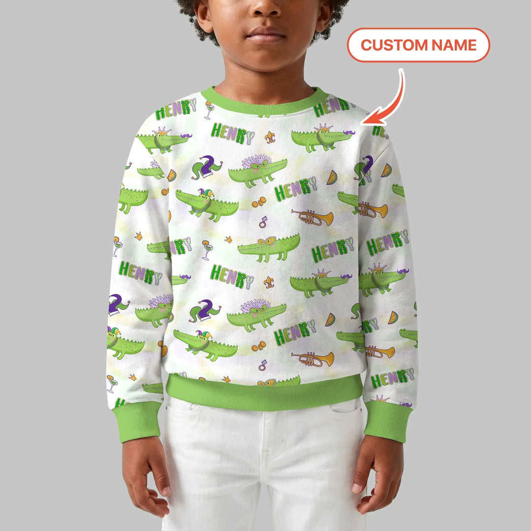 Alligator Mardi Gras Festival Bambus Rundhals-Sweatshirt