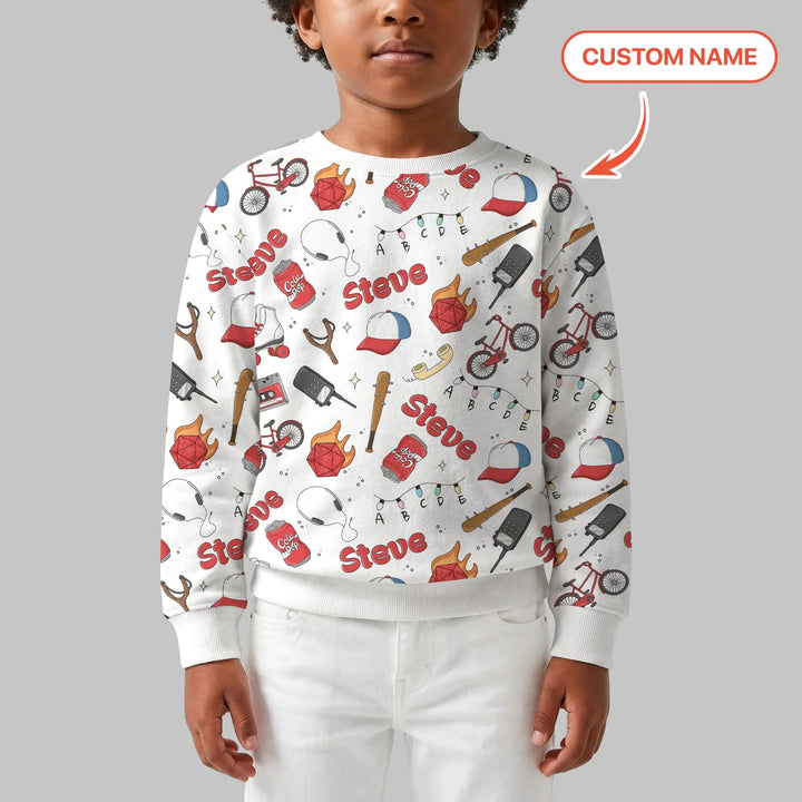 Personalisiertes Kinder-Abenteuer-Bambus-Rundhals-Sweatshirt