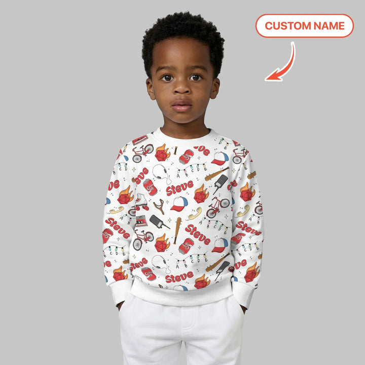 Personalisiertes Kinder-Abenteuer-Bambus-Rundhals-Sweatshirt